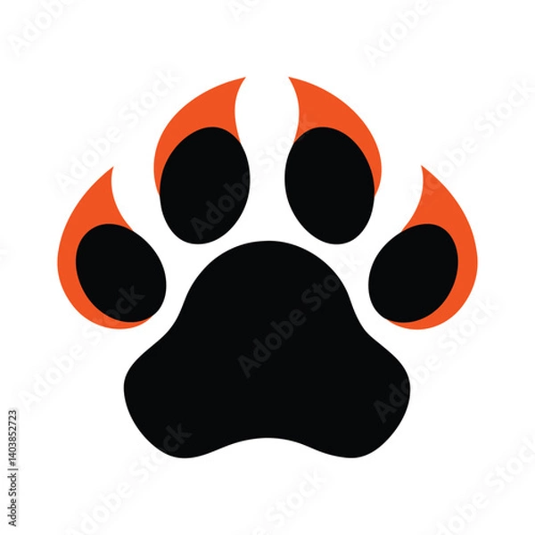Fototapeta Animal Paw Print Logo Icon Vector Design