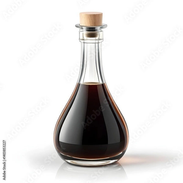 Obraz Elegant Pear-Shaped Glass Bottle with Dark Liquid