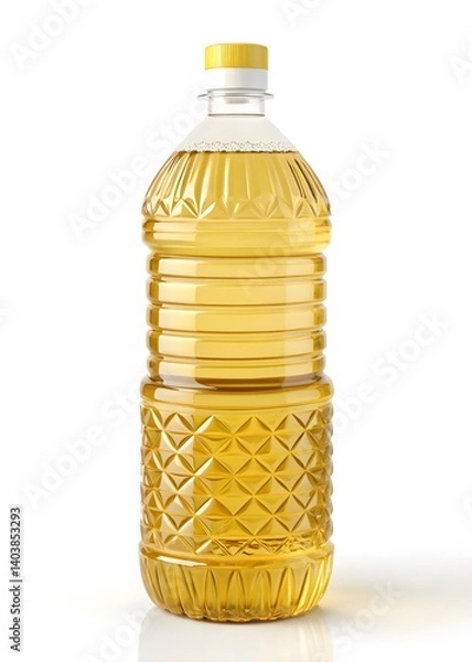 Obraz Golden Yellow Cooking Oil in Clear Plastic Bottle High-Quality Image