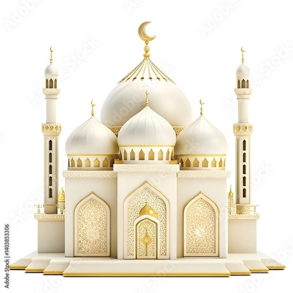 Obraz Grand Mosque 3D Render A Detailed Architectural Visualization
