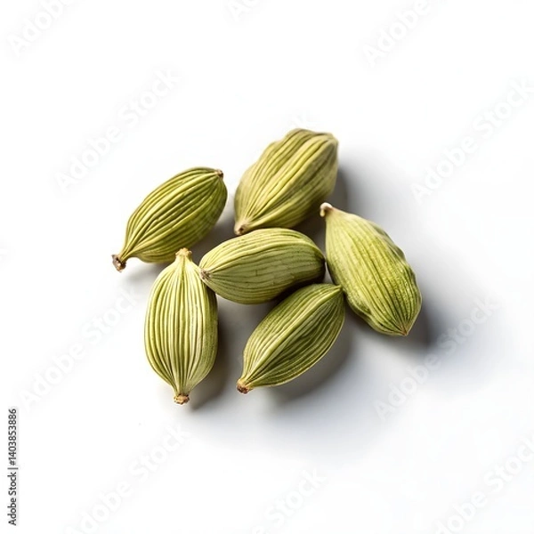 Obraz Aromatic Green Cardamom Pods High-Resolution Image of Whole Spices