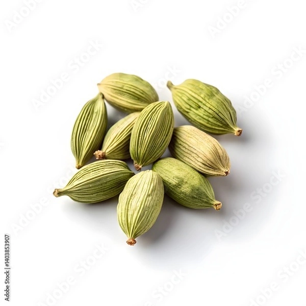 Obraz Aromatic Green Cardamom Pods Fresh Spice for Cooking and Baking