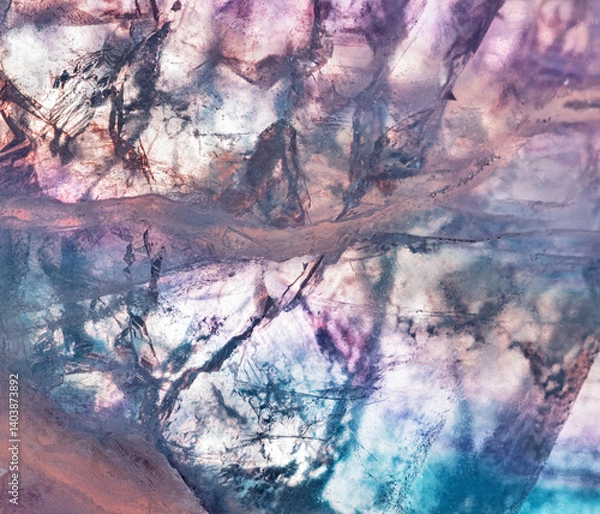 Fototapeta fluorite texture macro from cyan to pinkcolor
