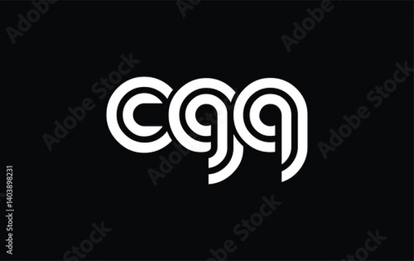 Fototapeta CGQ Creative Unique Modern Letter Logo Design. Stylized logo featuring a unique letter design, presenting abstract minimalist aesthetics and modern appeal.