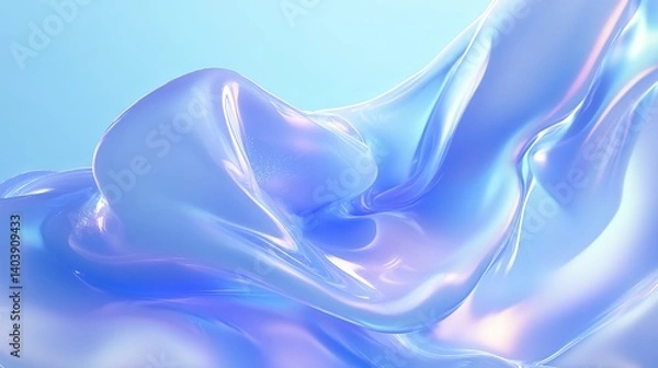 Obraz Abstract blue iridescent background wallpaper design texture light modern gradient pattern 3d render art