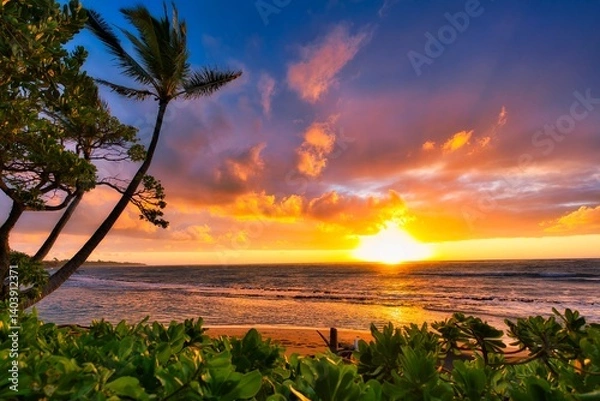 Obraz sunrise in hawaii