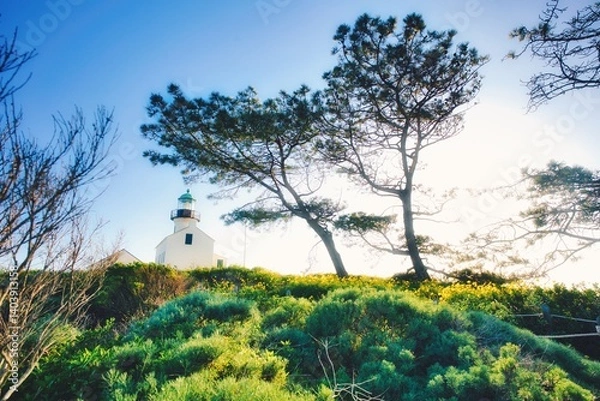 Fototapeta lighthouse on a hill