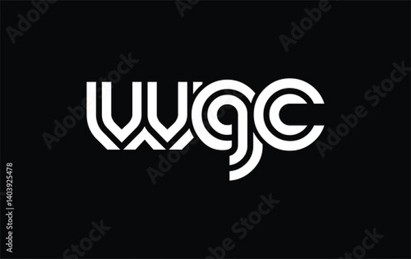 Fototapeta WGC Creative Unique Modern Letter Logo Design. Stylized logo featuring a unique letter design, presenting abstract minimalist aesthetics and modern appeal.