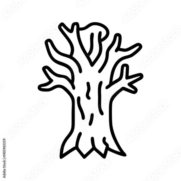 Fototapeta Isolated spooky dead tree vector design for halloween autumn or scary forest illustration art