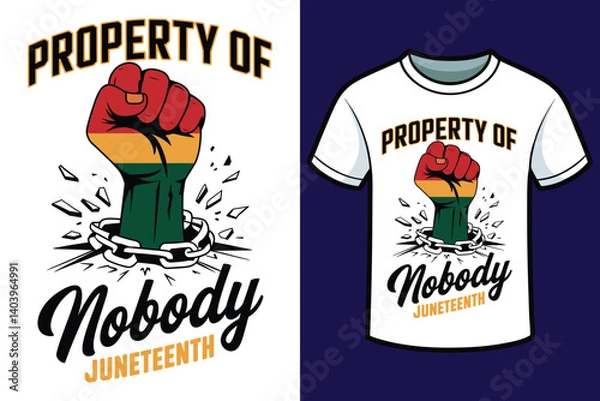 Fototapeta Vector t-shirt design, A powerful and vibrant illustration celebrating Juneteenth