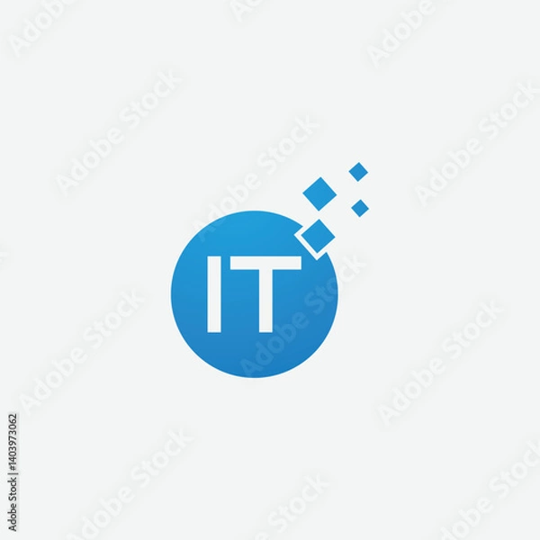 Fototapeta Creative IT tech vector logo design