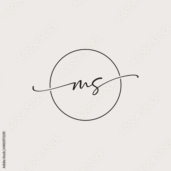 Obraz Vector luxury letter MS logo design