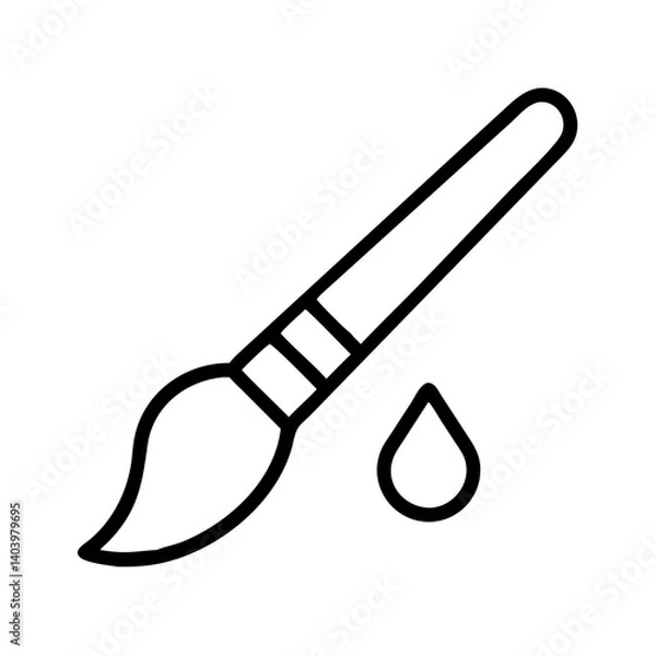 Fototapeta Paint brush icon vector art illustration for painting watercolor artwork and design projects