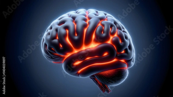 Fototapeta glowing dark brain