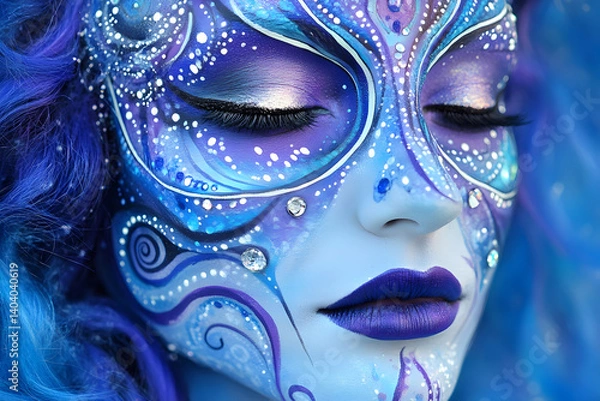 Fototapeta Enchanted Ocean: A Mystical Journey Through Ethereal Face Art
