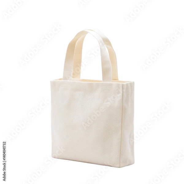 Obraz simple, elegant white canvas tote bag with sturdy handles, perfect for everyday use. minimalist design makes it versatile for shopping, work, or casual outings