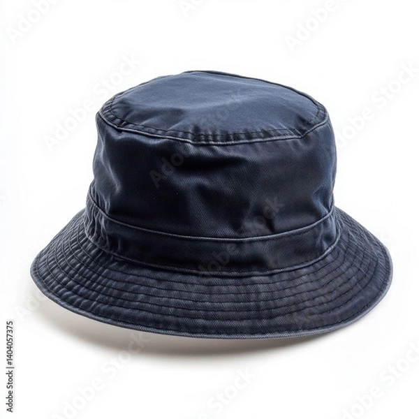 Fototapeta Dark blue bucket hat isolated on white background