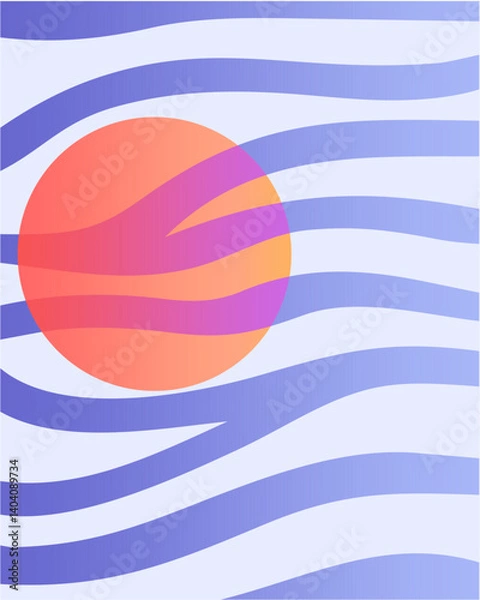 Obraz Abstract sun and waves design