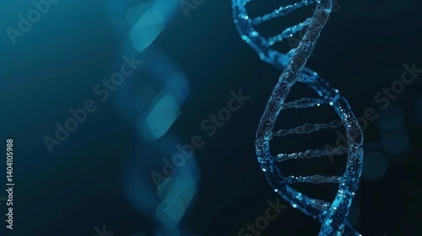 Obraz DNA Strand in Blue