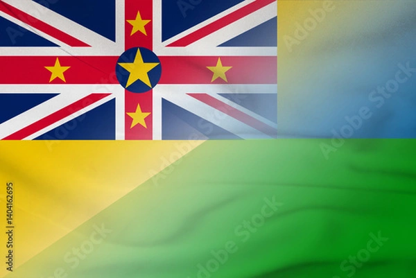 Fototapeta Niue and Djibouti official flag international contract DJI NIU