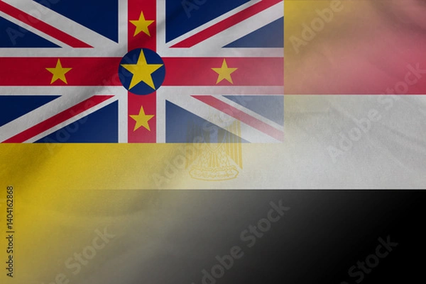 Fototapeta Niue and Egypt state flag transborder contract EGY NIU