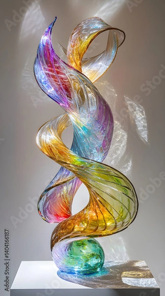Obraz Transcendent Illumination: An Exploration of Vibrant Glass Fluidity