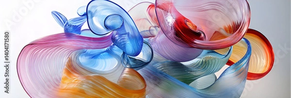 Obraz Transcendent Illumination: An Exploration of Vibrant Glass Fluidity