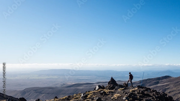 Obraz Hiker enjoying valley view