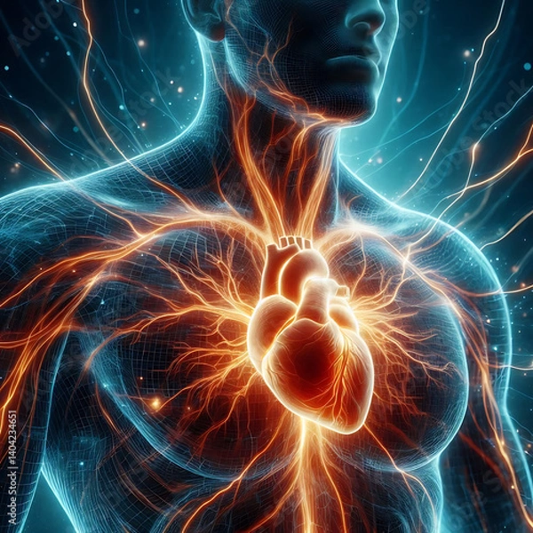 Obraz 3D illustration of Heart - Part of Human Organic.