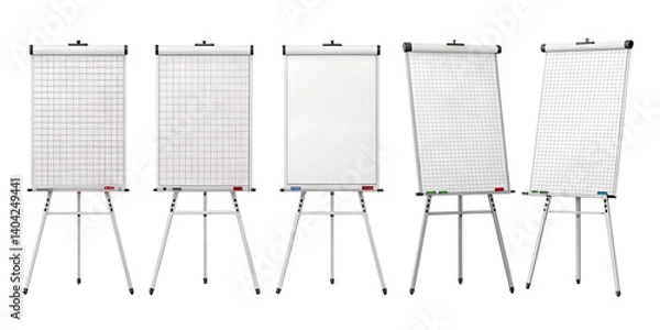 Obraz various blank flipcharts isolated on transparent background