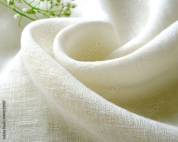 Obraz Cream linen fabric, textured folds