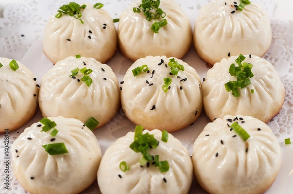 Obraz Pan-Fried Baozi Stuffed with Pork