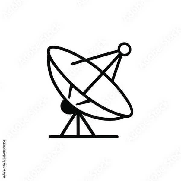 Fototapeta Minimalist Satellite Dish Icon for Communication and Technology Concepts