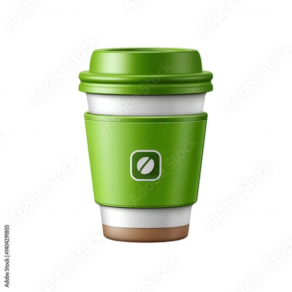 Fototapeta Explore sustainable drinking solutions eco-friendly coffee cup display in urban environment – close-up view of modern design