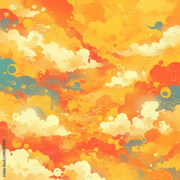 Fototapeta 노을 빛 절경의 시간에서 본 하늘 구름