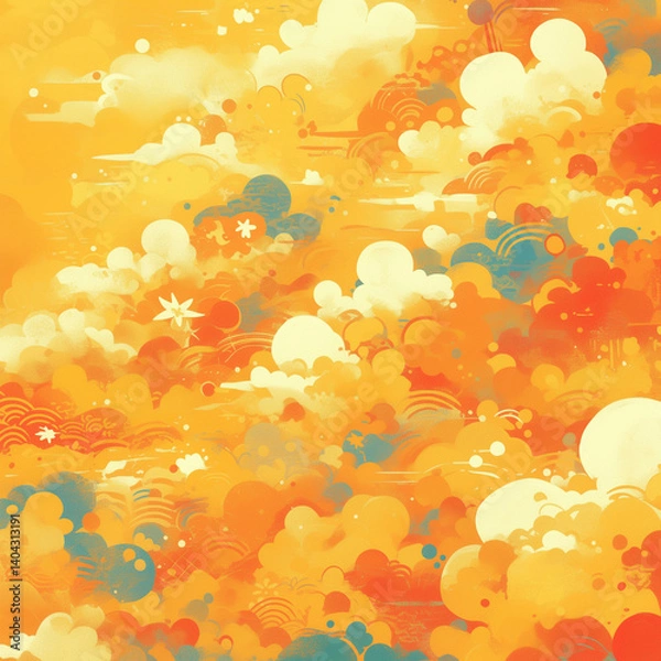 Fototapeta 노을 빛 절경의 시간에서 본 하늘 구름