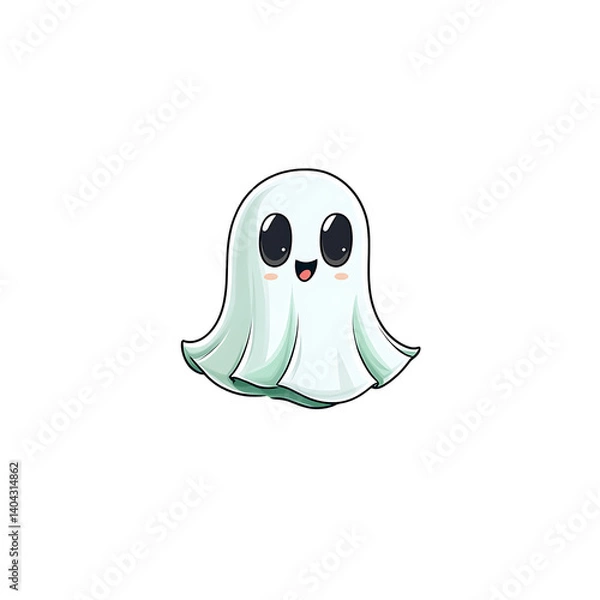Fototapeta Ghost emoji with floating expression