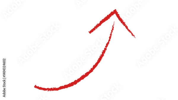 Obraz 手書きの赤い上昇矢印
