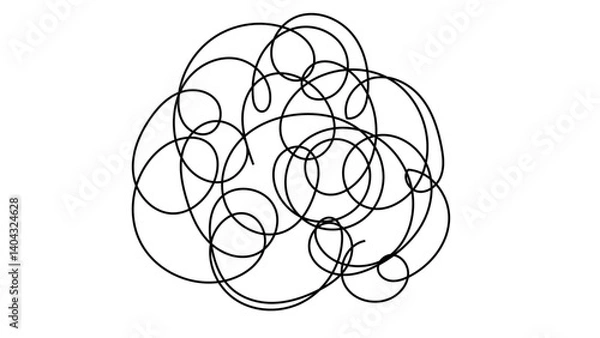 Obraz 黒いクルクルした線