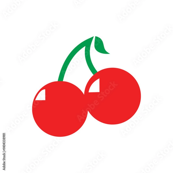 Fototapeta logo design vector abstract template illustration modern symbol simple logo icon cherry fruit