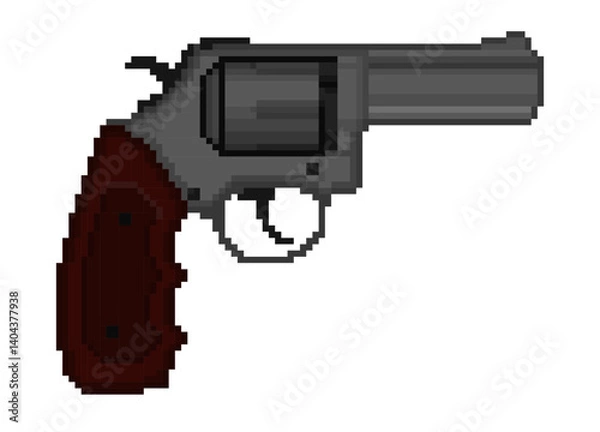 Obraz Gun gray color pistol. pixel art weapon	