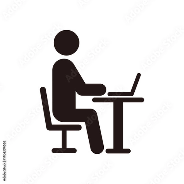 Obraz 机で仕事をしている人のピクトグラムアイコン
