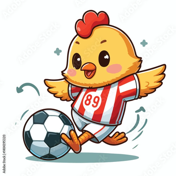 Obraz cute chick soccer design cartoon mascot vector