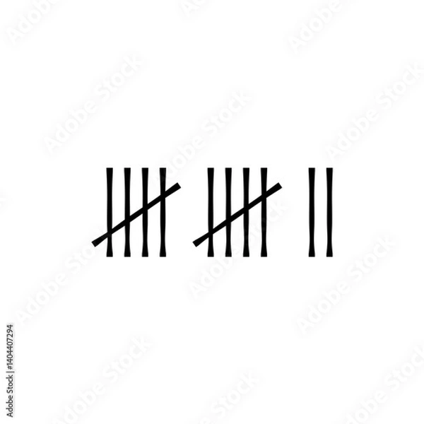 Fototapeta Wall tally marks. Prison day counting jail hash symbols