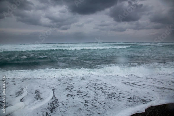 Obraz 奄美大島の自然、海、波、雲、