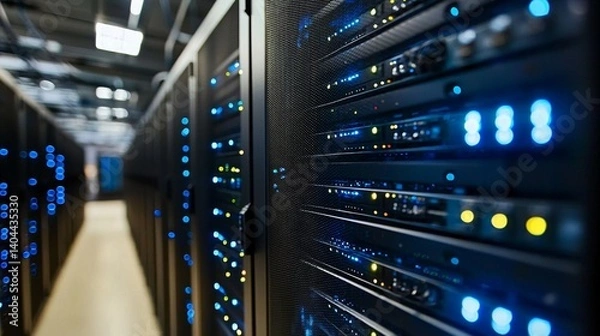 Fototapeta A well-organized data center showcasing advanced networking solutions.