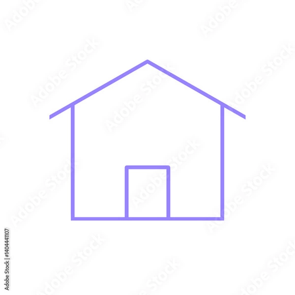 Obraz Icon home hand draw line cute cartoon illustration for decoration purple pattern or creative idea