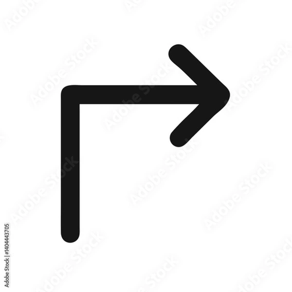 Fototapeta Corner Arrow Pointing Outward Right Icon Design