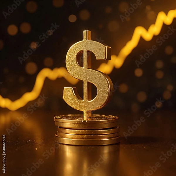 Obraz The dollar symbol made of gold