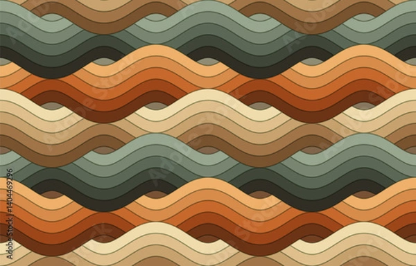 Fototapeta Wave seamless pattern design, Japanese and Chinese style concept